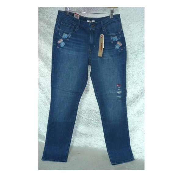 Women's Skinny Jeans Levi's Embroidered Mid Rise size 34 NEW - Picture 5 of 7